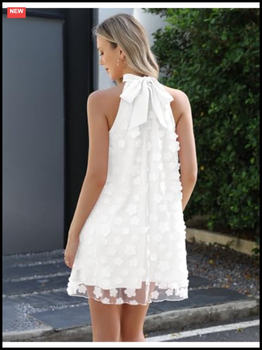 Women's Halter Floral Cocktail Short Tulle Dress Bridal Shower - Picture 3 of 6